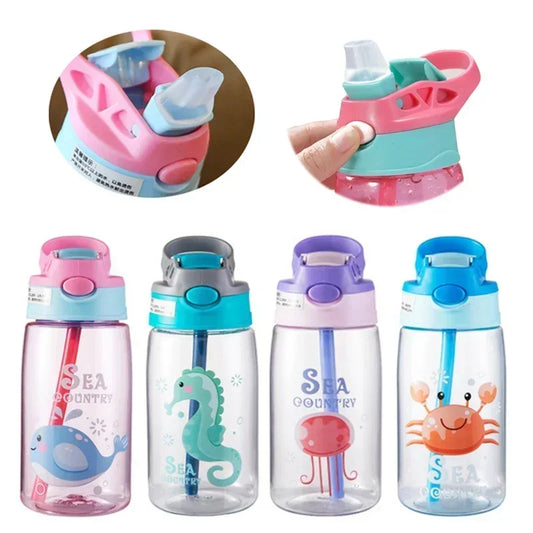 Kids Water Sippy Cup Creative Cartoon Baby Feeding Cups with Straws Leakproof Water Bottles Outdoor Portable Children's Cups