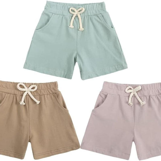 Baby Girls Boys 3 Pack Cotton Linen Blend Cute Bloomer Shorts Loose Harem Shorts