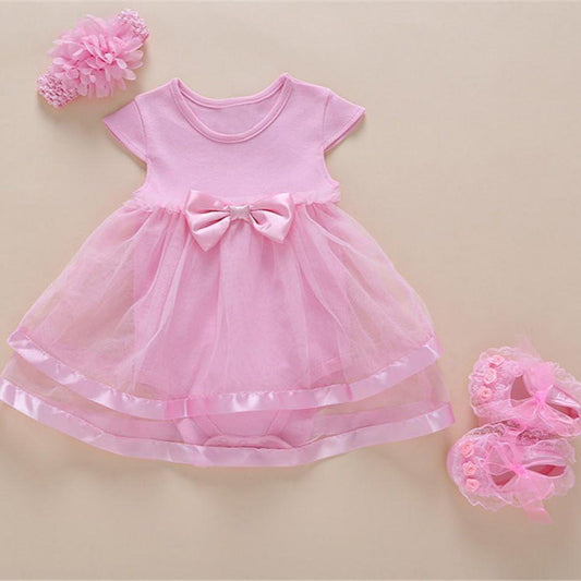 Baby Girls Clothes Dress Flowers Romper Sets Infant Tutu Bodysuit Party Outfits