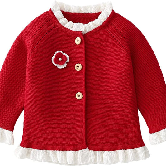 Baby Girls' Fall Winter Cardigan Sweaters Coats Outfits for Toddlers